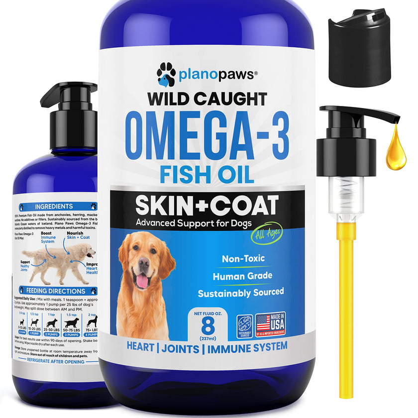 Omega 3 Fish Oil for Dogs – Liquid Fish Oil Supplement – Supports Skin & Coat, Joint Function & Overall Wellness – Easy to Serve – for All Breeds & Ages 🍁 All In One Marketplace Canada