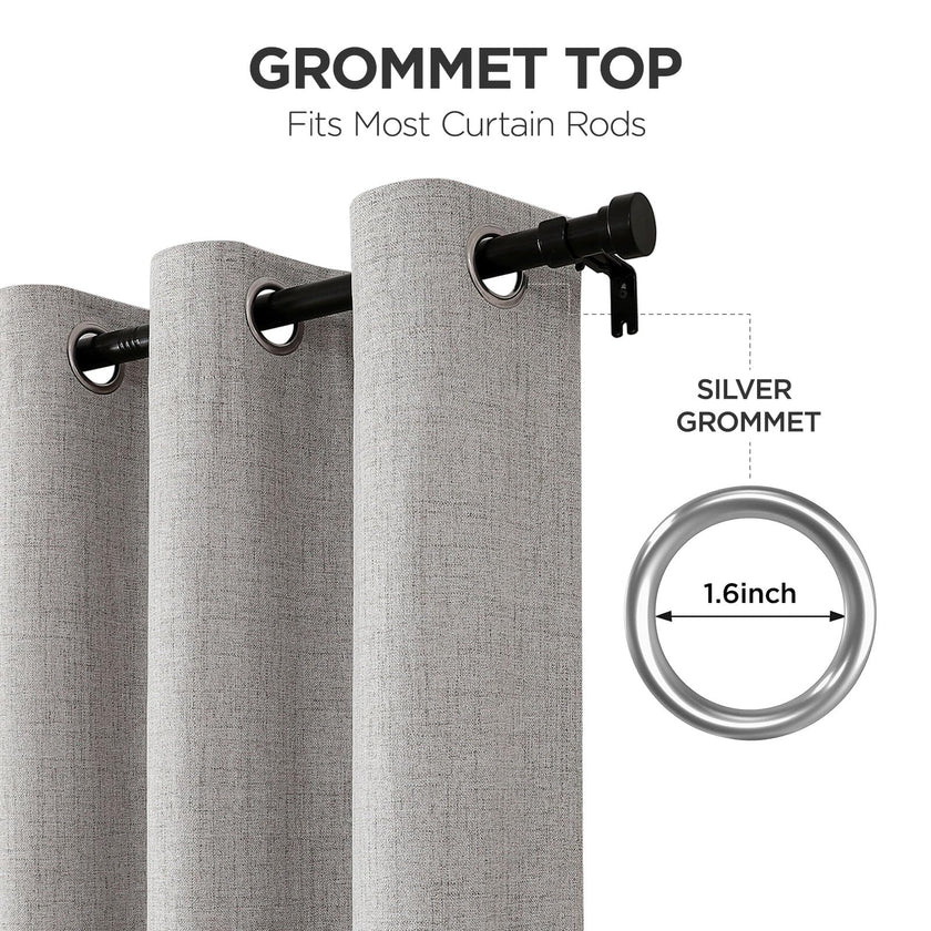 Joydeco 100% Blackout Curtains 2 Panels for Living Room - Linen Black Out Curtains 84 Inch Long Room Darkening Opaque Curtains for Bedroom, Thermal Insulated Drapes Privacy Protection 2 Panels Set 🍁 All In One Marketplace Canada