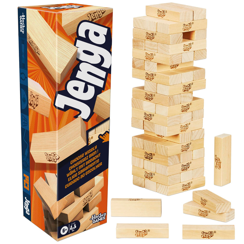 Jenga Official Hasbro Games | Digital Die for 6 More Ways to Play | Original Wood Block Game | Stacking Tower | Ages 6+ | 1+ Players | Party Games 🍁 All In One Marketplace Canada