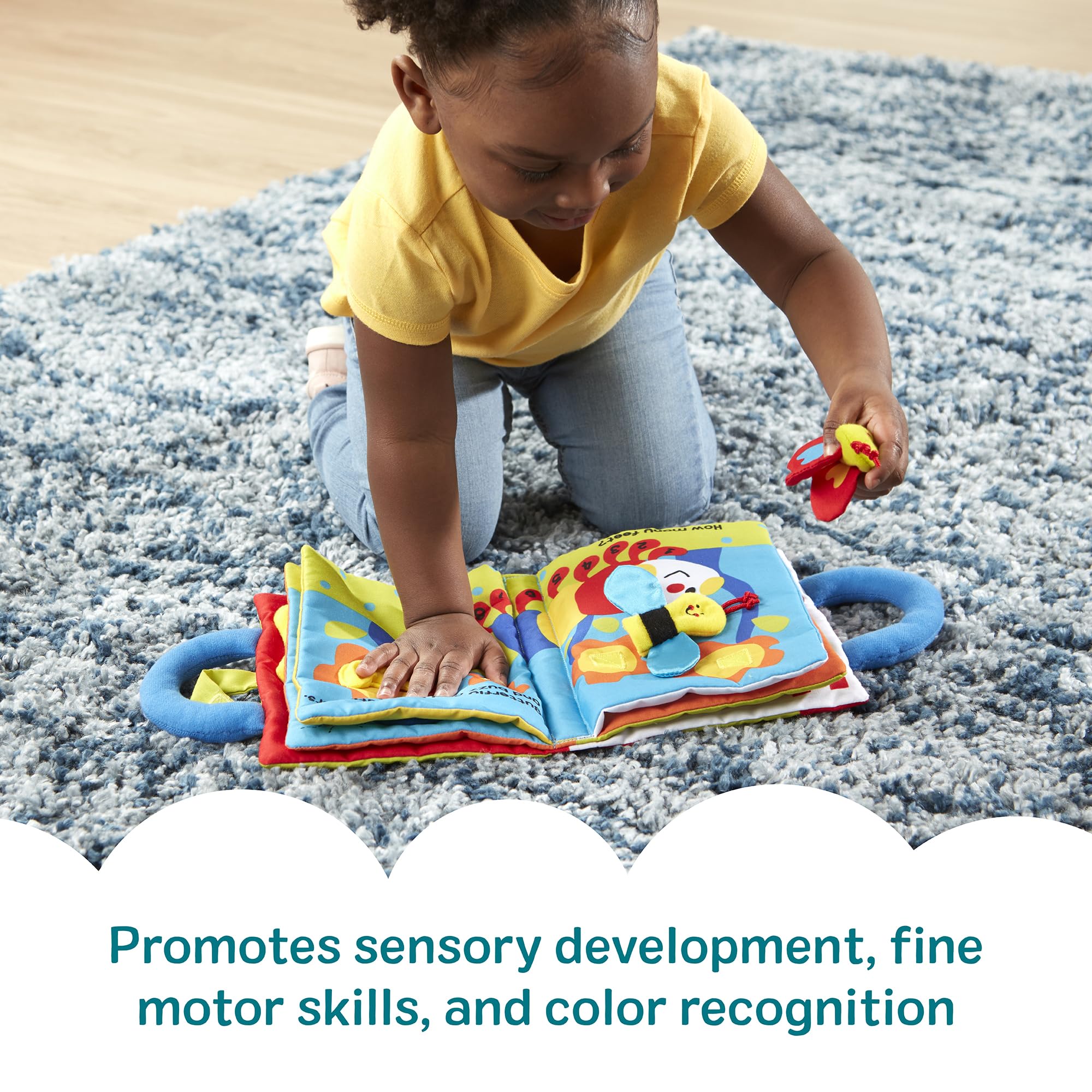 Melissa & Doug K’s Kids My First Activity Book, Soft Cloth Baby Book with Infant Toys—Puppets, Crinkles, Buttons, Buckles & Clock, Machine Washable Montessori Baby Toys for Kids 0–24 Months 🍁 All In One Marketplace Canada