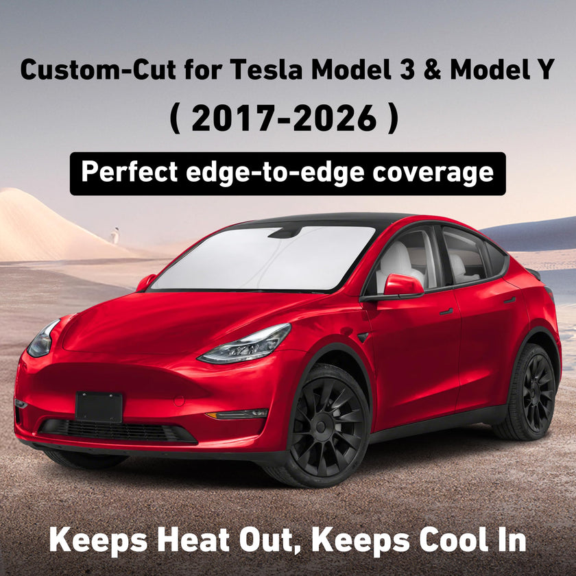EcoNour Tesla Windshield Sunshade | 240T Polyester Shield for Model 3/Y | Superior UV & Heat Protection 🍁 All In One Marketplace Canada