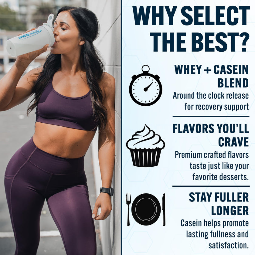 PEScience Select Protein Powder, Whey and Casein Blend, Lean Protein Powder for Women and Men, Low Calorie, Low Carb, Keto Friendly, Gluten Free - Gourmet Vanilla, 27 Servings 🍁 All In One Marketplace Canada