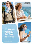 Aecooly Mighty Portable Hand Fan, 3 IN 1 USB Rechargeable Handheld Fan, [20H Max Cooling Time], 5-Speed Wind, LED Display, Mini Foldable Personal for Travle, Summer, Gifts for Women-Beige 🍁 All In One Marketplace Canada