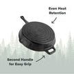 Coghlan's Cast Iron Skillet – 10.1-Inch Pre-Seasoned Frying Pan with Dual Pour Spouts & Helper Handle for Campfire Cooking, Stove, Grill, or Oven – Durable Outdoor Cookware 🍁 All In One Marketplace Canada