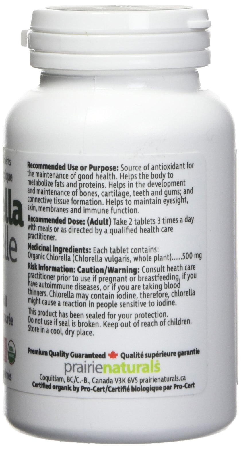 Prairie Naturals Organic Chlorella Broken Cell Wall Tablets - 180 Count 🍁 All In One Marketplace Canada