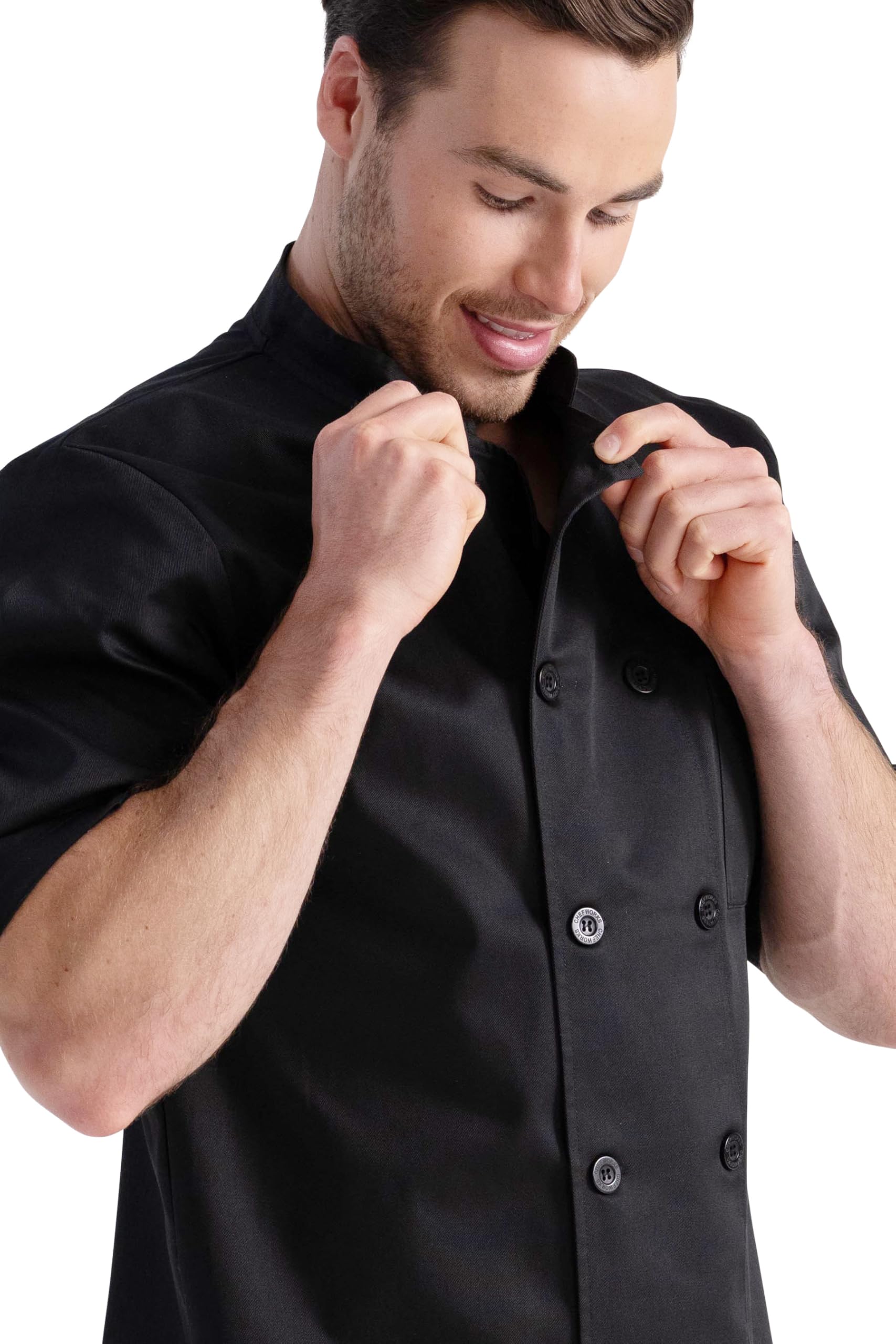Chef Works Unisex Volnay Chef Coat, Black - New, Medium 🍁 All In One Marketplace Canada