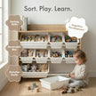 Humble Crew Toy Storage Organizer with Top Shelf and 9 Removable Bins, Natural/White – Toddler Bookshelf with Toy Organizer - Modern Toy Rack Ideal for Kids' Rooms, Playrooms, and Nurseries 🍁 All In One Marketplace Canada