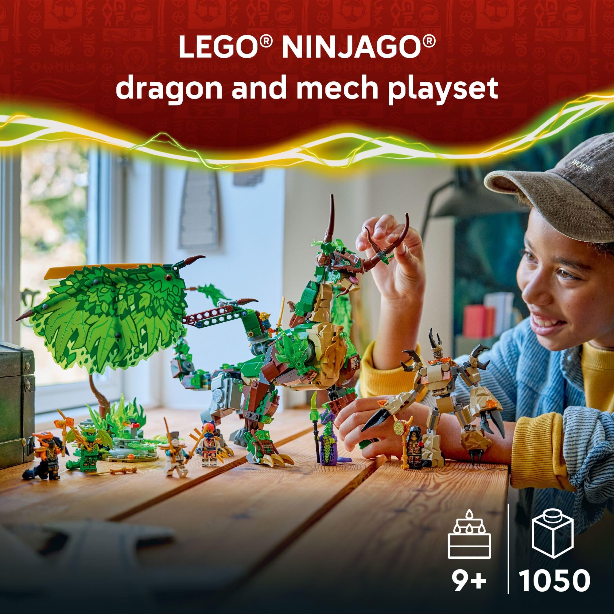 LEGO NINJAGO The Dragon of Life Building Toy for Boys & Girls - Poseable Dragon Toy Figure & Playset for Kids, Ages 9+ - W/Mini Mech & 8 Minifigures for Pretend Play - Gift Idea for Birthdays - 71859 🍁 All In One Marketplace Canada