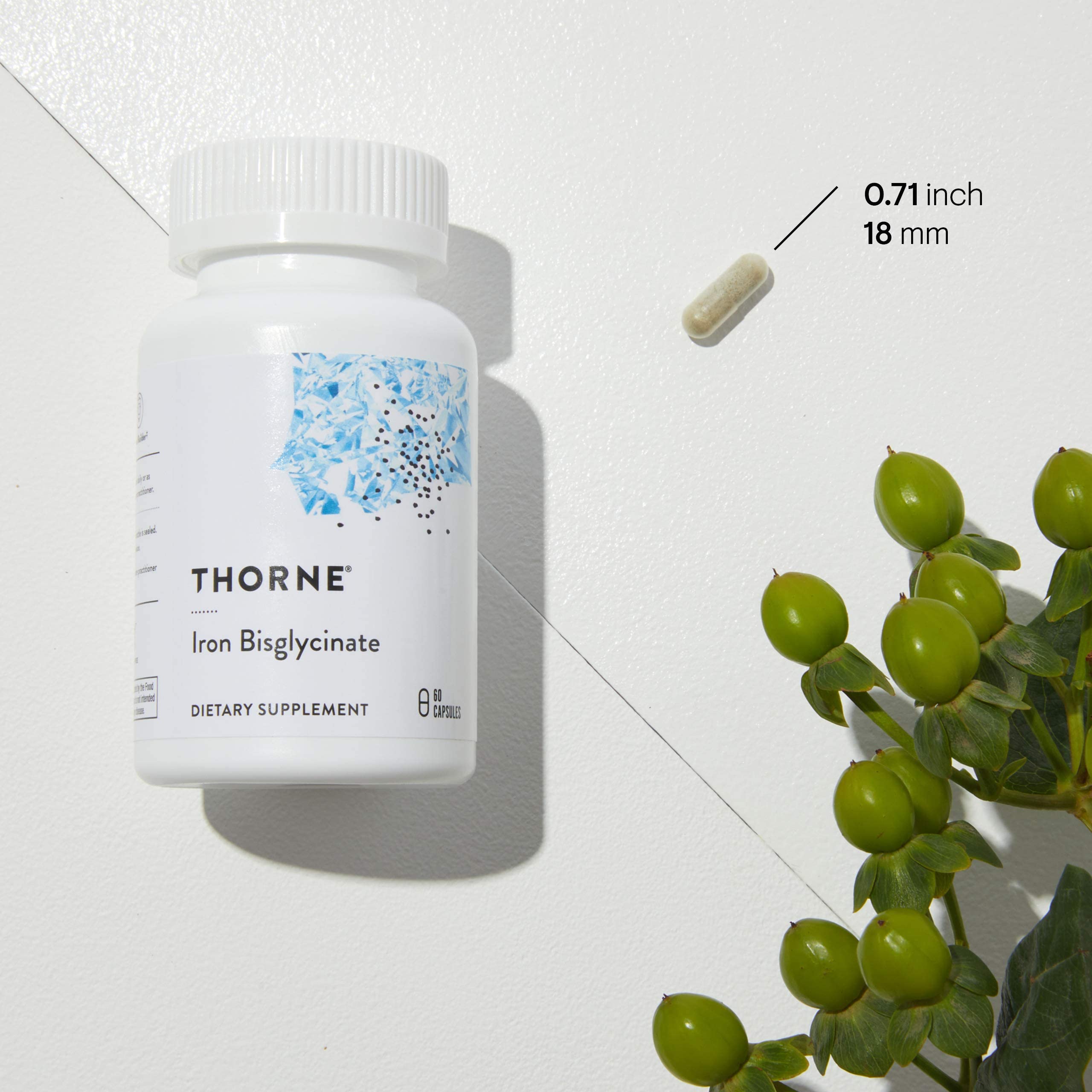 Thorne Iron Bisglycinate - 25 mg Iron Supplement for Enhanced Absorption Without Gastrointestinal Side Effects - 60 Capsules - 60 Servings 🍁 All In One Marketplace Canada