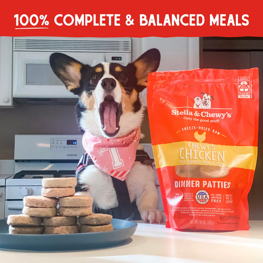 Stella & Chewy’s Freeze Dried Raw Dinner Patties – Grain Free Dog Food, Protein Rich Chewy’s Chicken Recipe – 708g Bag 🍁 All In One Marketplace Canada