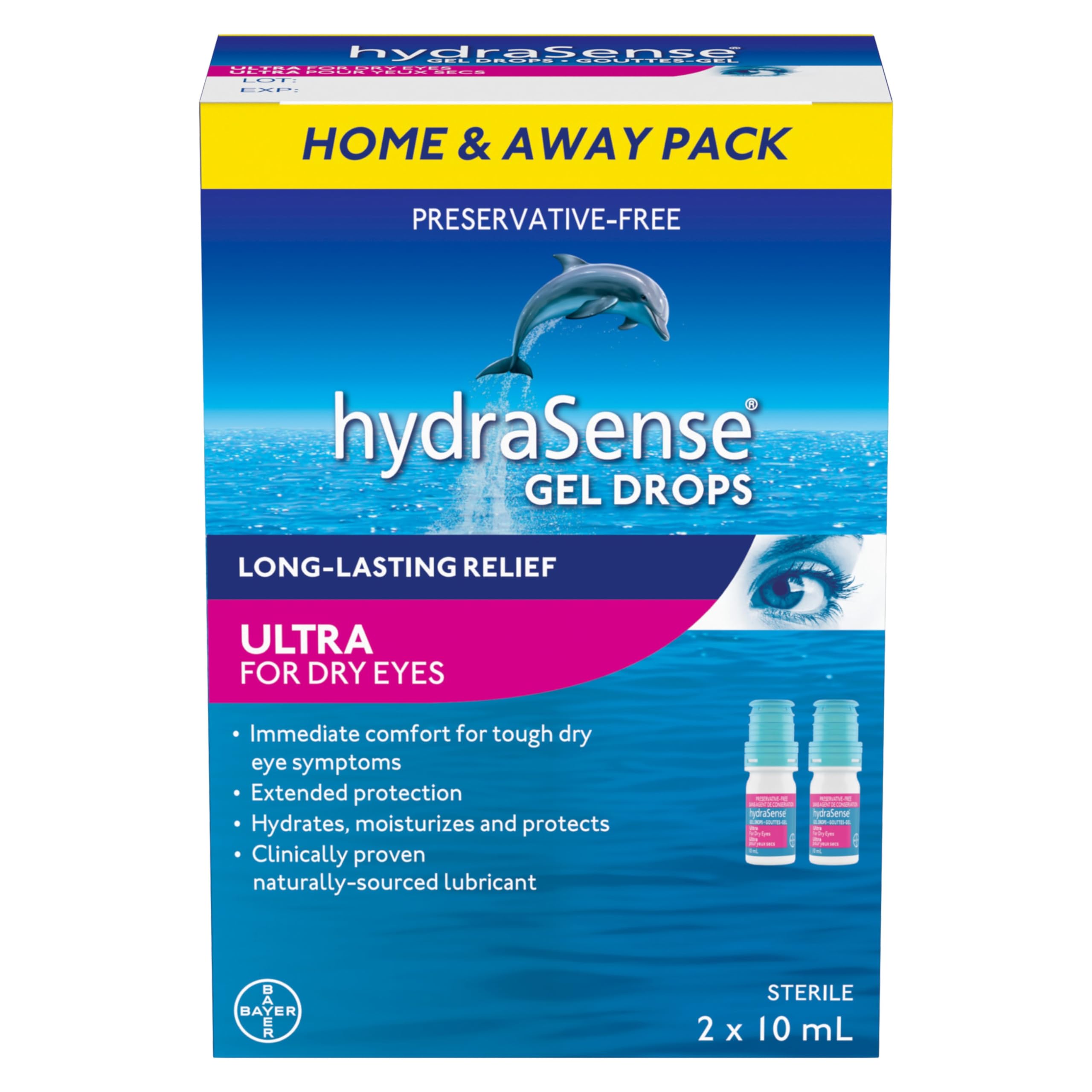 hydraSense ULTRA Eye Gel Drops, For Dry Eyes, Fast and Long-Lasting Relief, Preservative Free, Naturally Sourced Lubricant, 20 mL 🍁 All In One Marketplace Canada