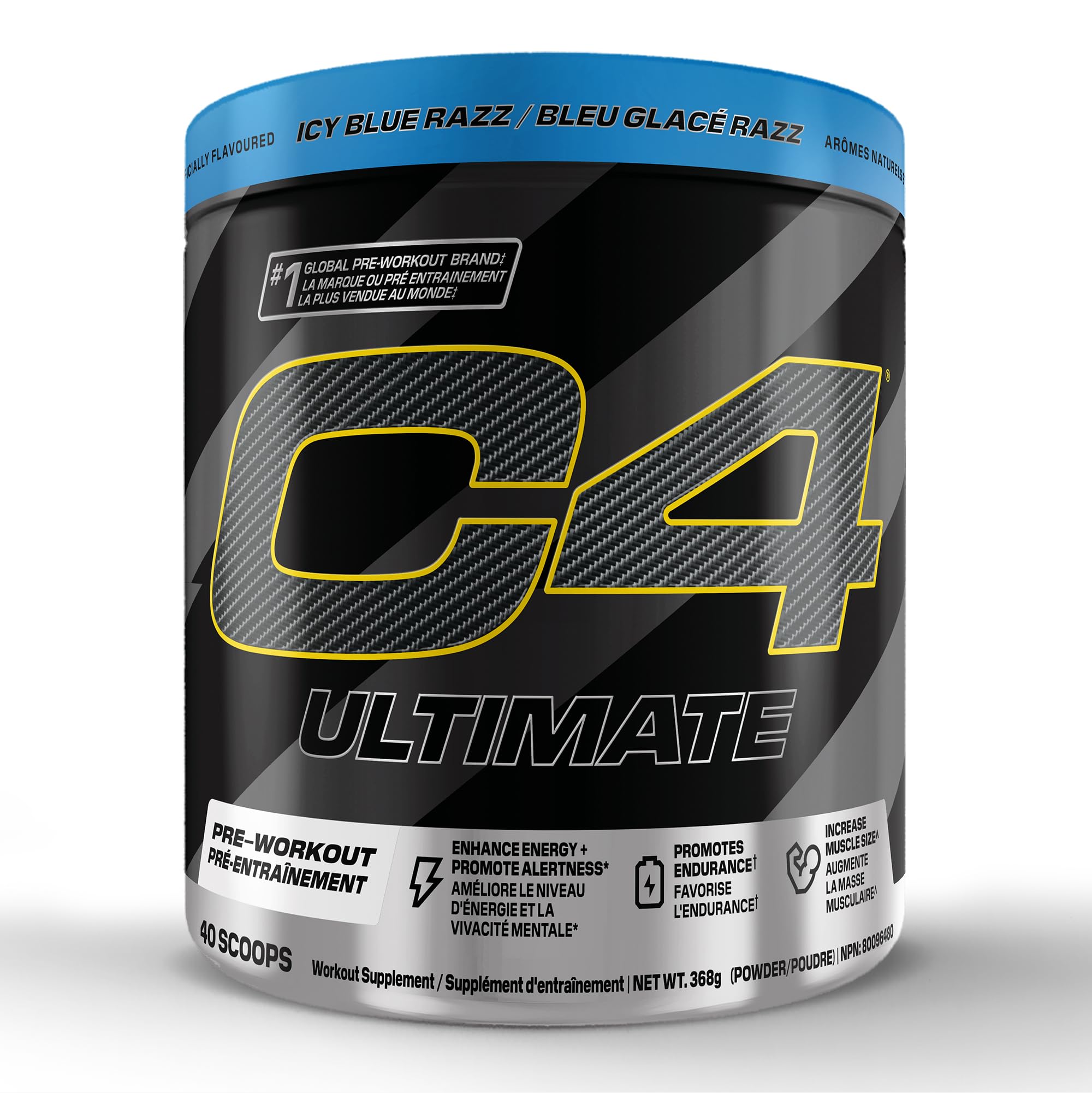 Cellucor C4 Ultimate Pre Workout Powder - Sugar Free Preworkout Energy with 300mg Caffeine and Creatine for Men & Women - Icy Blue Razz, 20 Servings 🍁 All In One Marketplace Canada