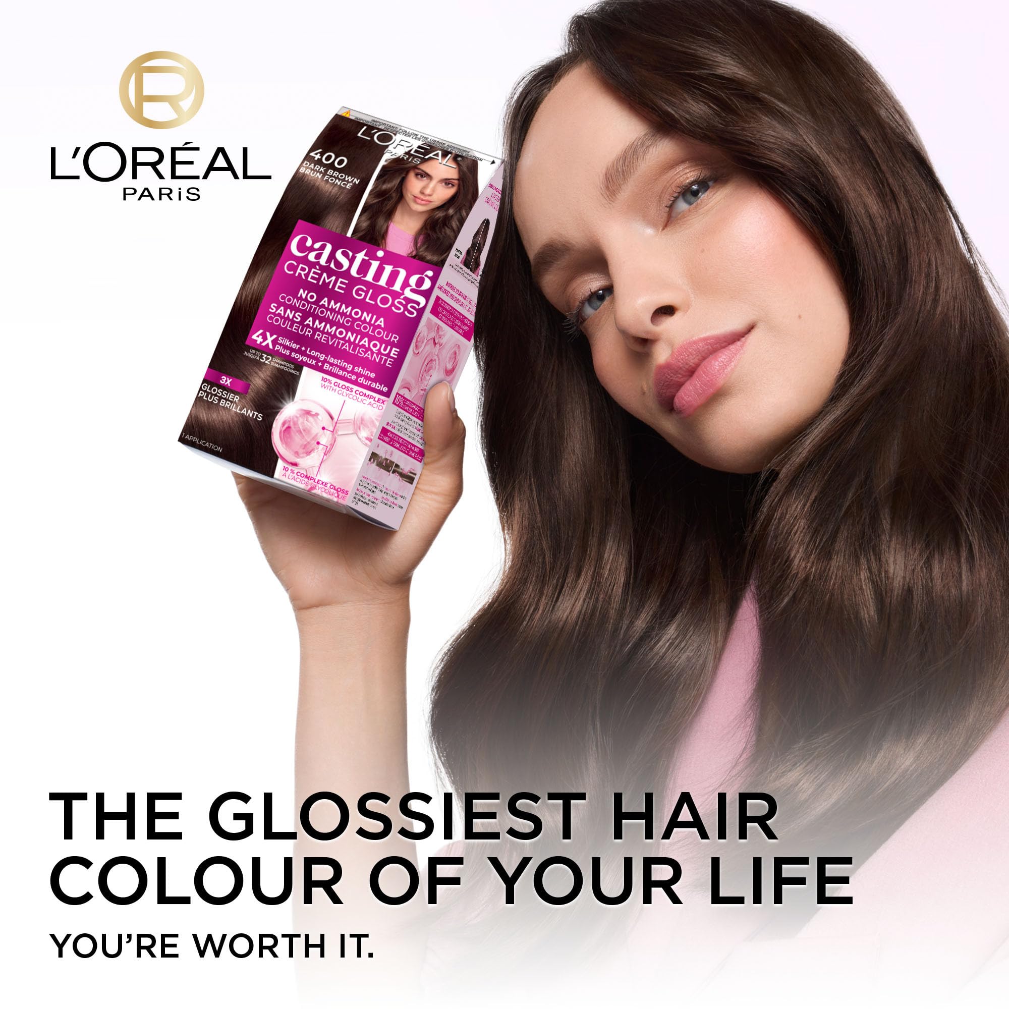 L'Oréal Paris Casting Crème Gloss Hair Dye, 323 Dark Chocolate Brown, Semi permanent Hair Color with Hair Gloss, 1 Kit (Pack of 2) 🍁 All In One Marketplace Canada