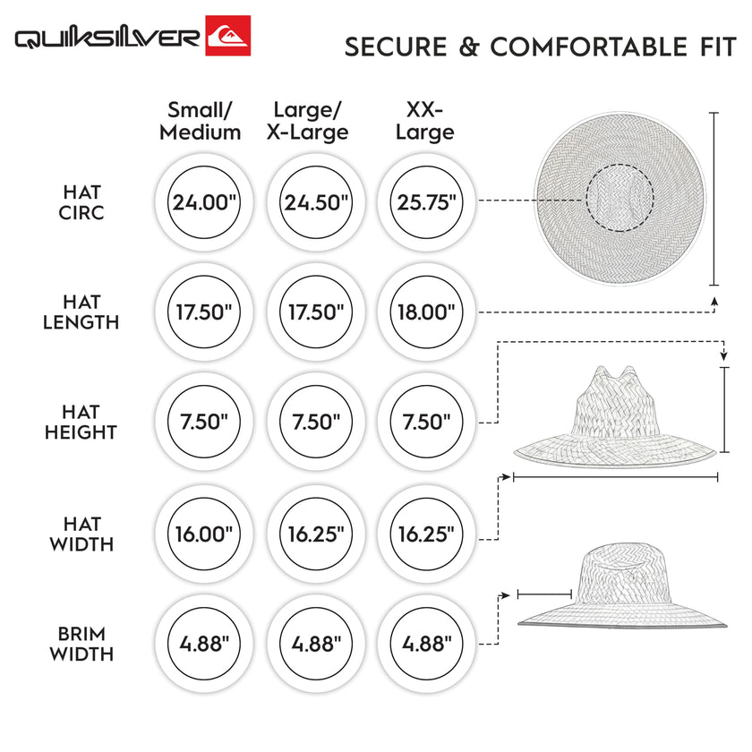 Quiksilver Men's Wide Brim Outdoor Lifeguard Straw Sun Hat, Natural, XX-Large 🍁 All In One Marketplace Canada
