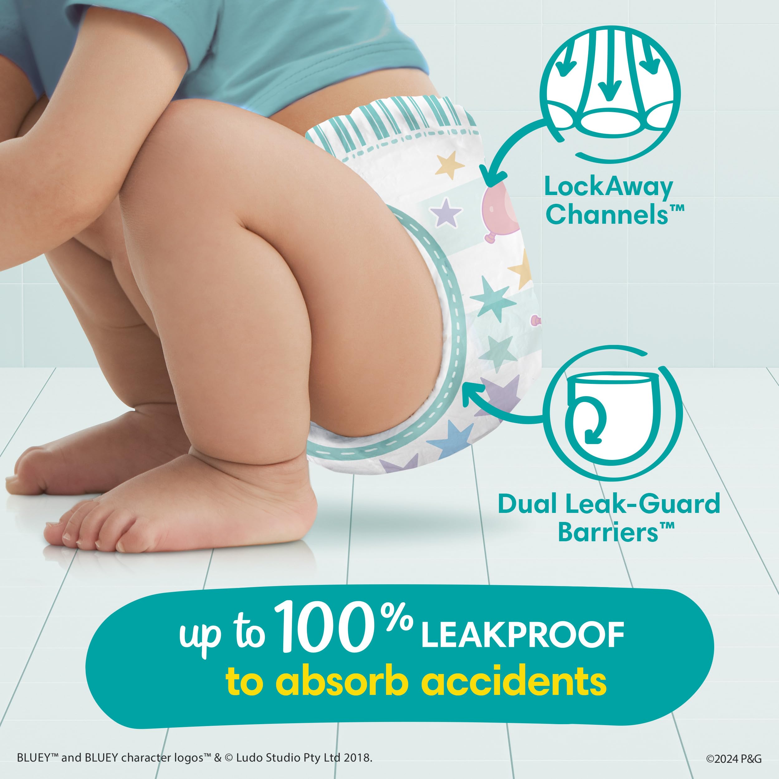 Pampers Easy Ups Girls & Boys Potty Training Pants, Size 7 (5T6T), Bluey Absorbent Training Underwear, Up to 100% Leakproof Day and Night, Hypoallergenic, 1 Pack (Count of 70) 🍁 All In One Marketplace Canada