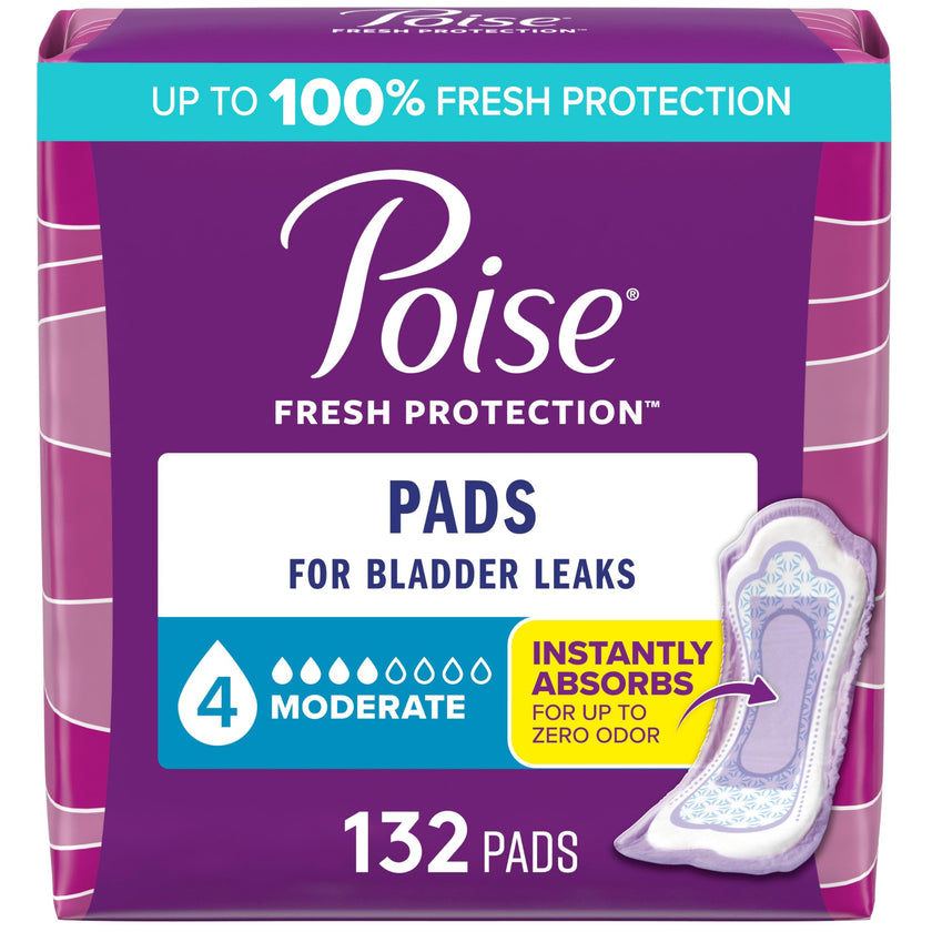 Poise Postpartum Incontinence Pads, Moderate Absorbency, Regular Length, 132 Count (2 Packs of 66) 🍁 All In One Marketplace Canada