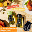 CXINYI 16oz/470ml Olive Oil Dispenser Bottle with Stickers - 2 in 1 Olive Oil Spray Bottle, Air Fryer & Salad, Light-Proof Glass Kitchen Gadgets, Black&Green 🍁 All In One Marketplace Canada