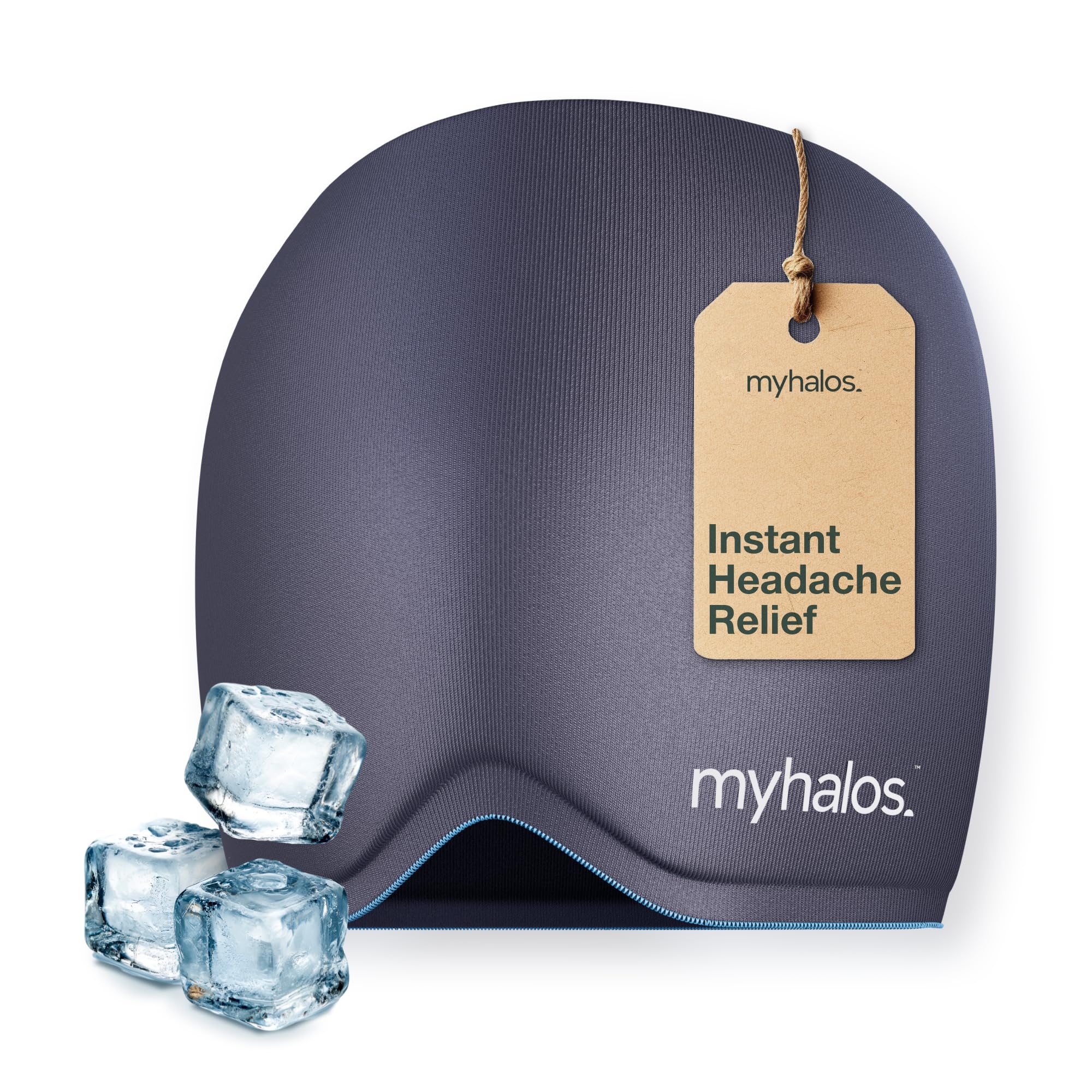 MyHalos® Migraine Relief Cap - Wearable Ice Pack Cold Wrap Hat -Reusable Cold Therapy Headache Cap & Migraine Cap, for Tension Headache Relief and Sinus Pressure - Form-Fitting Cold Compress Head Wrap 🍁 All In One Marketplace Canada
