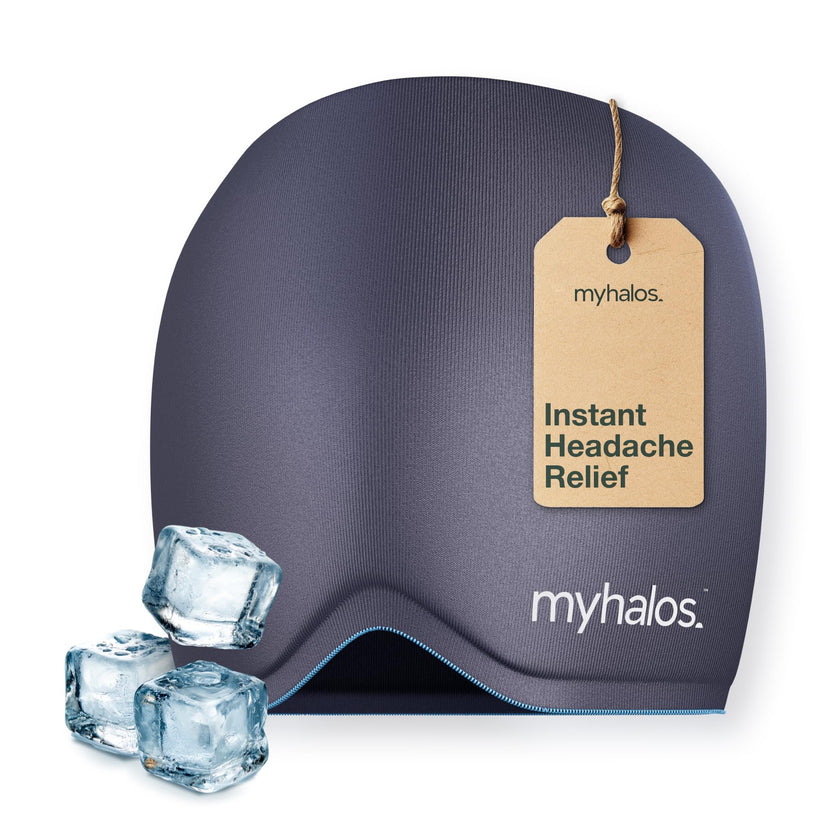 MyHalos® Migraine Relief Cap - Wearable Ice Pack Cold Wrap Hat -Reusable Cold Therapy Headache Cap & Migraine Cap, for Tension Headache Relief and Sinus Pressure - Form-Fitting Cold Compress Head Wrap 🍁 All In One Marketplace Canada