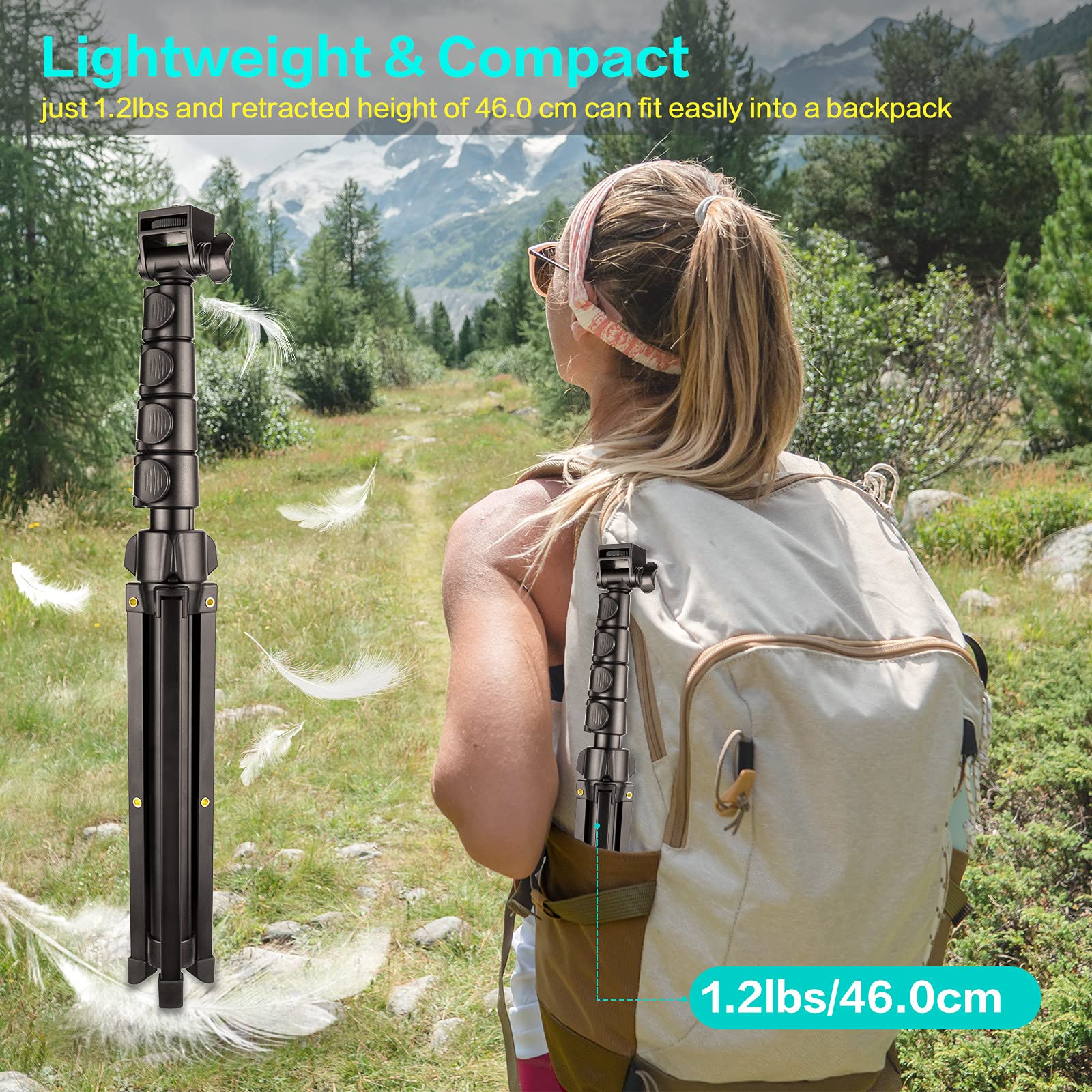 YOTOCversion 1.7 Meter/67 inch Phone Tripod Stand & Bluetooth Selfie Stick Tripod, Cellphone Tripod with Bluetooth Remote, Compatible with iPhone 16/15/14/13/12/12 pro/11/11pro/8 🍁 All In One Marketplace Canada