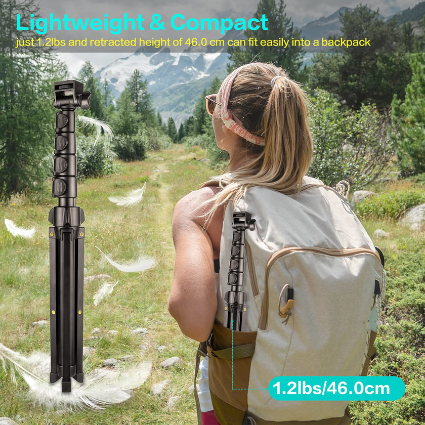 YOTOCversion 1.7 Meter/67 inch Phone Tripod Stand & Bluetooth Selfie Stick Tripod, Cellphone Tripod with Bluetooth Remote, Compatible with iPhone 16/15/14/13/12/12 pro/11/11pro/8 🍁 All In One Marketplace Canada