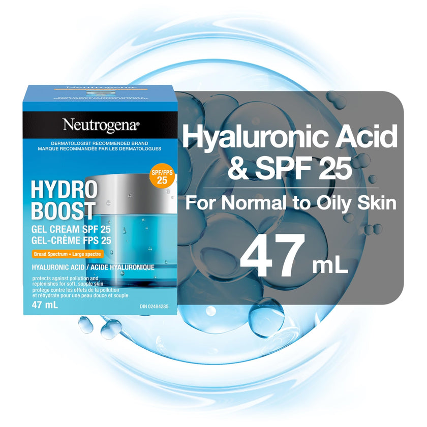Neutrogena Hydro Boost Gel Cream Face Moisturizer with Sunscreen SPF – Hyaluronic Acid for Hydrated Skin – Fast Absorbing, Oil-Free, Non-Comedogenic 47mL 🍁 All In One Marketplace Canada