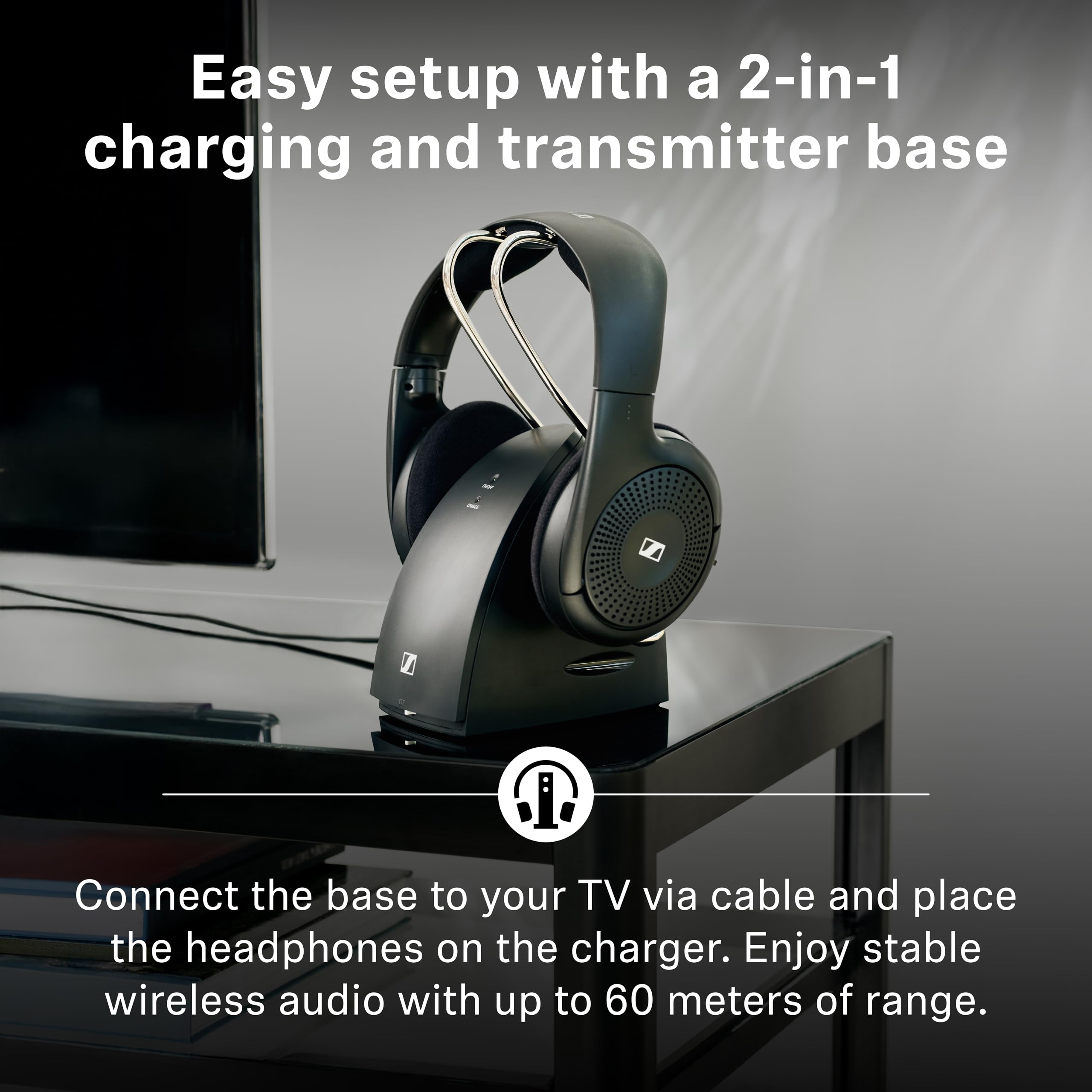Sennheiser RS 120-W On-Ear Wireless Headphones, Transmitter/Charger Combo 🍁 All In One Marketplace Canada