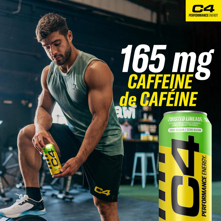 Cellucor C4 Performance Energy Drink, Twisted Limeade, Carbonated Sugar Free Drink with no Artificial Colours or Dyes, 473mL, 12 count 🍁 All In One Marketplace Canada