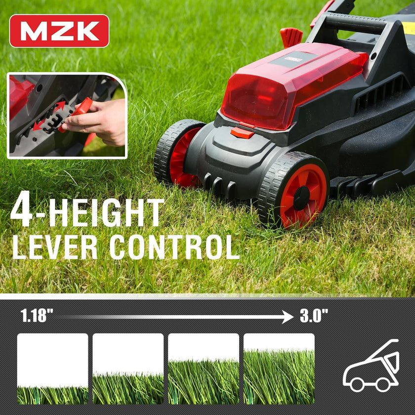 MZK 40V(2 x 20V) 13” Cordless Electric Lawn Mower, Electric Mower with 4-Position Height Adjustment, Compact and Lightweight Push Battery Powered Lawn Mower (LM13CA08) 🍁 All In One Marketplace Canada