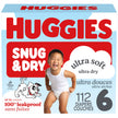 Huggies Size 6 Diapers, Snug & Dry Baby Diapers, Size 6 (28-44 lbs), 112 Count, Packaging May Vary 🍁 All In One Marketplace Canada