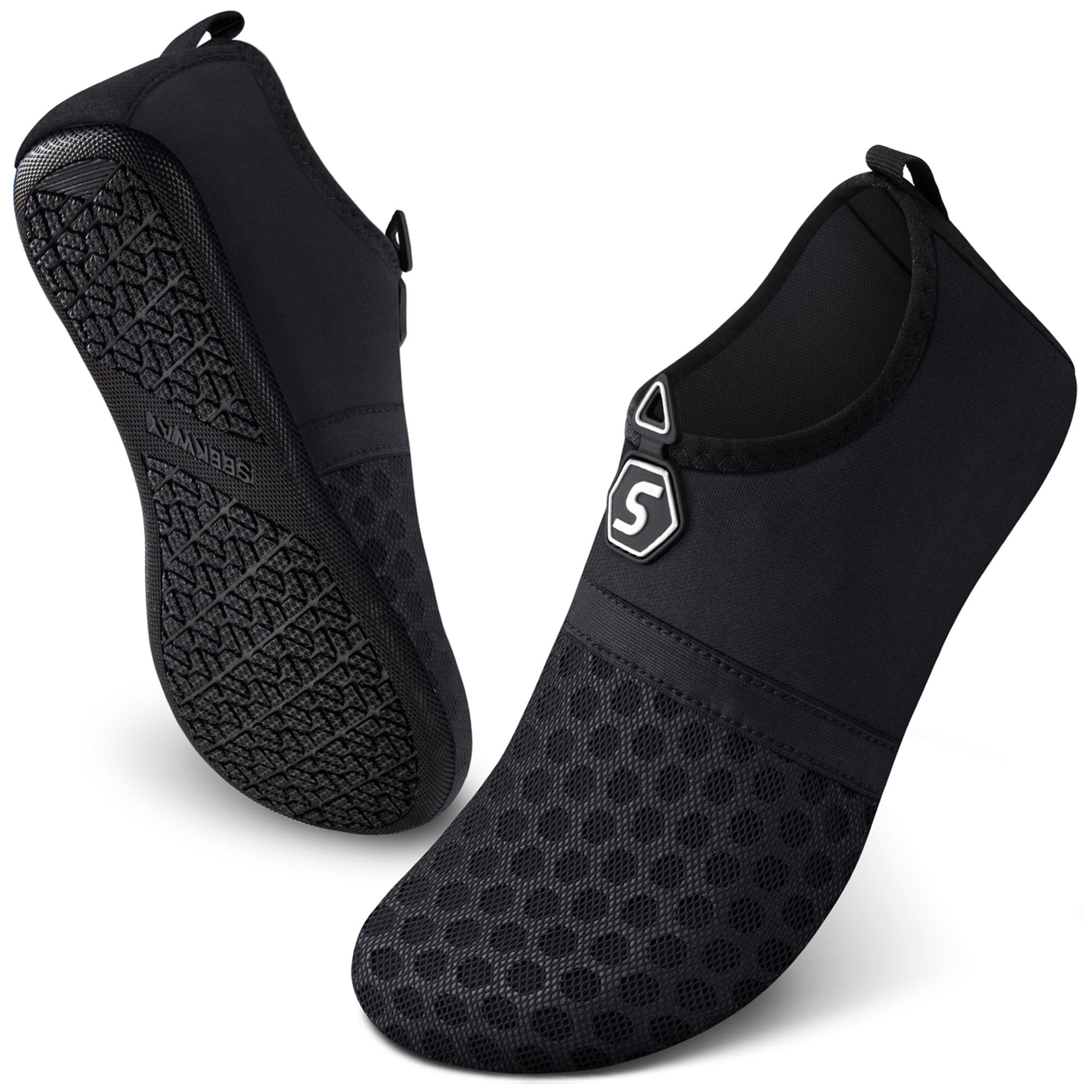 SEEKWAY Water Shoes Women Men Quick-Dry Beach Aqua Socks Barefoot Non Slip Swim Pool Outdoor Surf River Lake Yoga SK001 Black Size 10-11 W/9-10 M 🍁 All In One Marketplace Canada