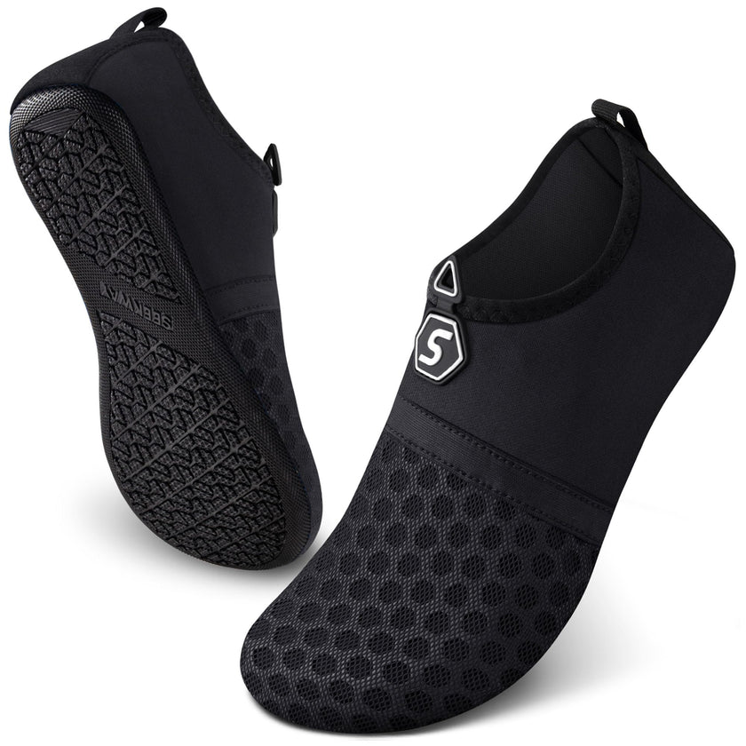 SEEKWAY Water Shoes Women Men Quick-Dry Beach Aqua Socks Barefoot Non Slip Swim Pool Outdoor Surf River Lake Yoga SK001 Black Size 11.5-12.5 W/10.5-11.5 M 🍁 All In One Marketplace Canada