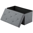 Sweetcrispy Folding Storage Ottoman Bench, Light Grey, Entryway Bench for Living Room, Ottomans with Storage for Bedroom, Heavy Duty 660 lbs Load Capacity, Linen Footrest Seat 🍁 All In One Marketplace Canada