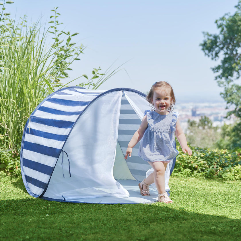 Babymoov Anti-UV Baby & Toddler Beach Tent, Pop-Up Sun Shade Shelter with UPF 50+ Protection, Portable Outdoor Canopy, Ventilated Shade, Floor Mat & Carry Bag, Marine 🍁 All In One Marketplace Canada