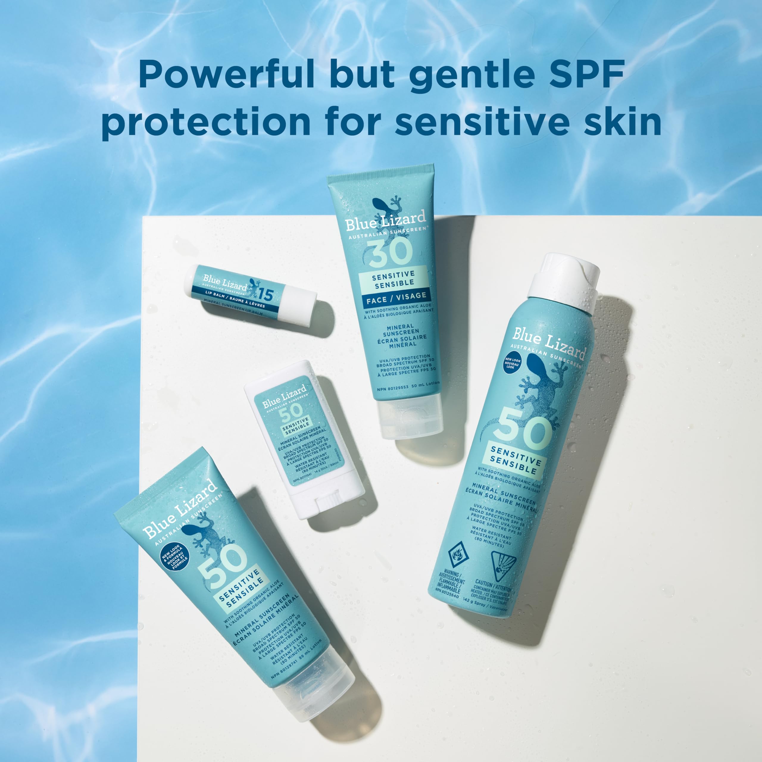 Blue Lizard Sensitive Mineral SPF 50 Spray, Broad-Spectrum UVA/UVB Protection, Water-Resistant, Zinc Oxide Formula, 142 g 🍁 All In One Marketplace Canada