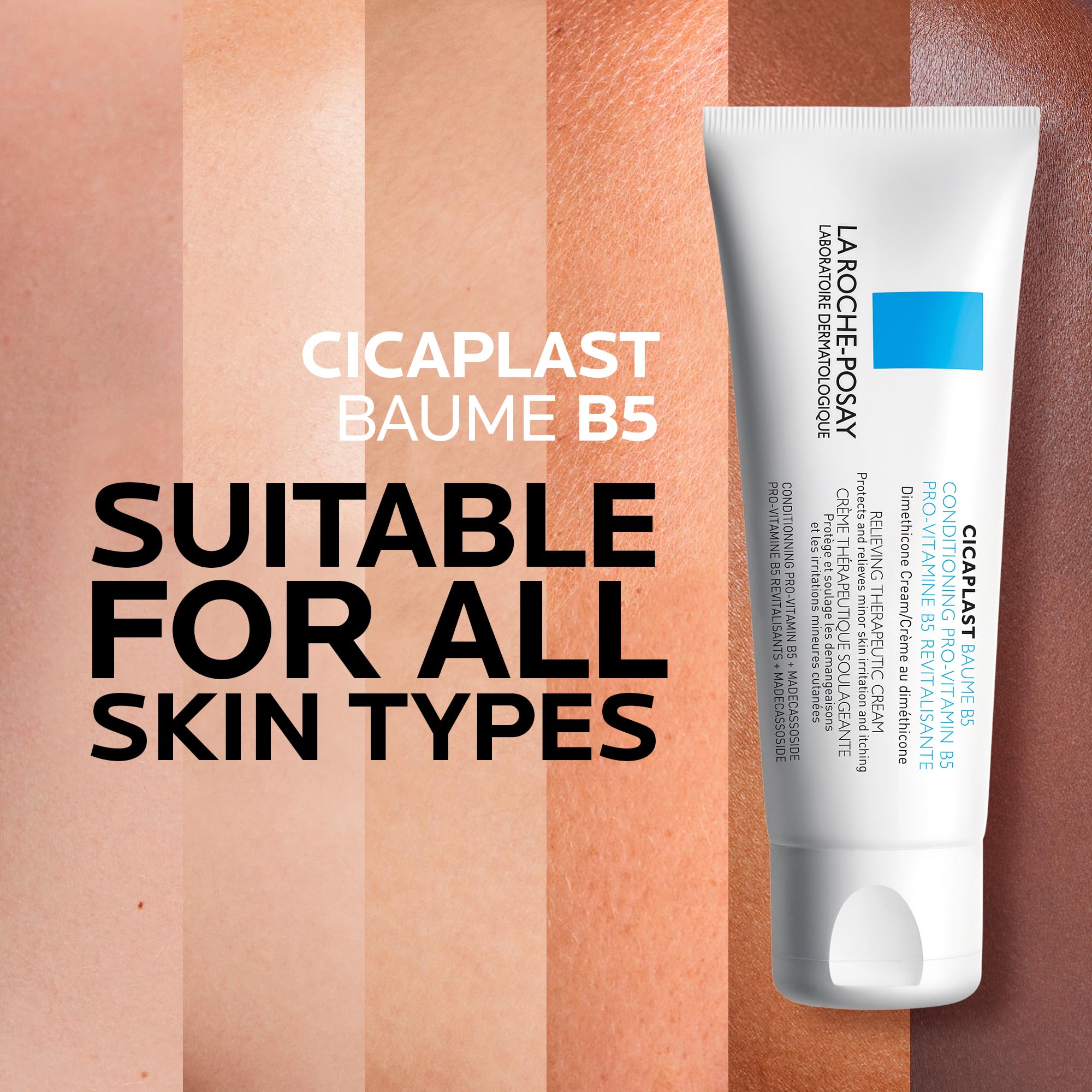 La Roche Posay Cicaplast Baume B5, Multi-Purpose Soothing Balm for Dry Skin, Absorbs Quickly, Non-Sticky, Glassy Skin Finish, for Face or Body, Suitable for the Whole Family, Fragrance Free, 40ml 🍁 All In One Marketplace Canada