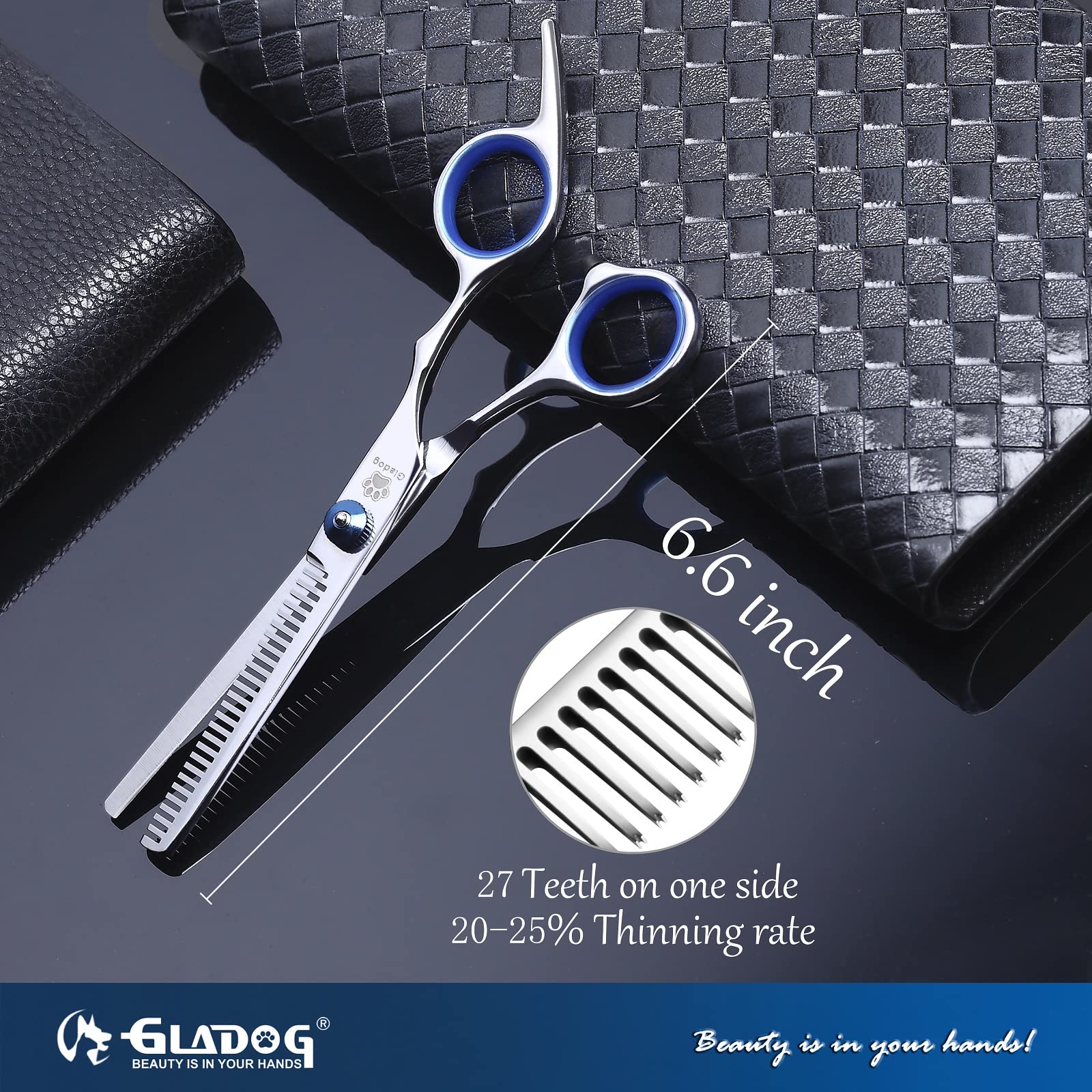 GLADOG Dog Grooming Scissors Kit with Safety Round Tips, Professional 6 in 1 Grooming Scissors for Dogs, Sharp and Durable Dog Shears for Dogs Cats Pets 🍁 All In One Marketplace Canada