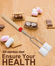 Marshmallow Roasting Sticks, Roasting Sticks with Wooden Handle 32 Inch Extendable BBQ Forks Telescoping Sticks Telescopic Stainless Steel Skewers for Grilling,Campfire (10) 🍁 All In One Marketplace Canada