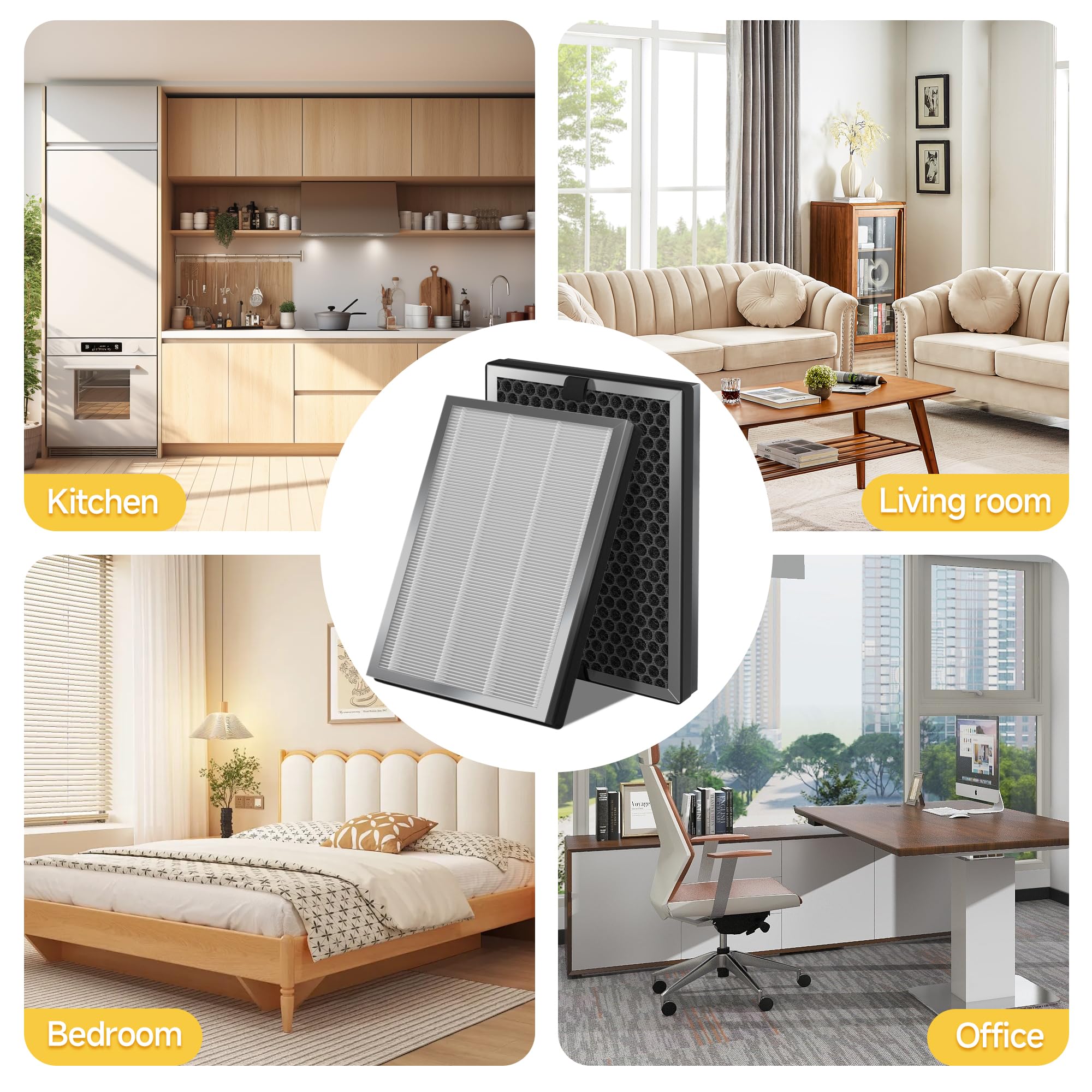𝟒 X JF260 HEPA Replacement Filter Compatible With Jafända JF260 Air Purifier ＆ JF260S Smart Air Purifier, DeedMo AP-1273 Air Purifiers, Part Number JF260-RF, 3-in-1 True HEPA and Activated Carbon 🍁 All In One Marketplace Canada