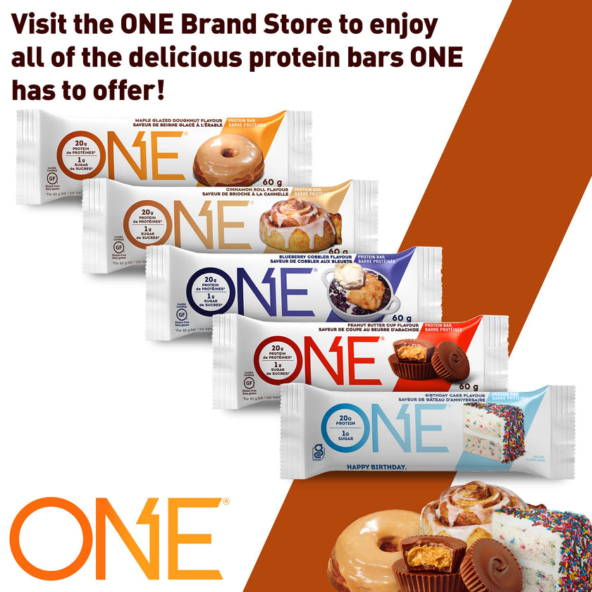 ONE Protein Bars, Maple Glazed Doughnut, Gluten Free Protein Bars with 20g Protein and only 1g Sugar, Snacking for High Protein Diets, 60g (12 Pack) [Packaging May Vary] 🍁 All In One Marketplace Canada