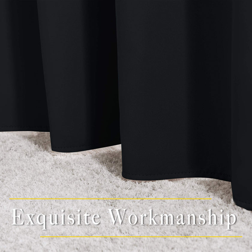 NICETOWN Blackout Curtains 2 Panels - Black Out Curtains 84 Inch Long,Insulated Curtains Room Darkening Grommet Curtains for Bedroom Living Room Windows (52 by 84 Inches,Black,Set of 2) 🍁 All In One Marketplace Canada
