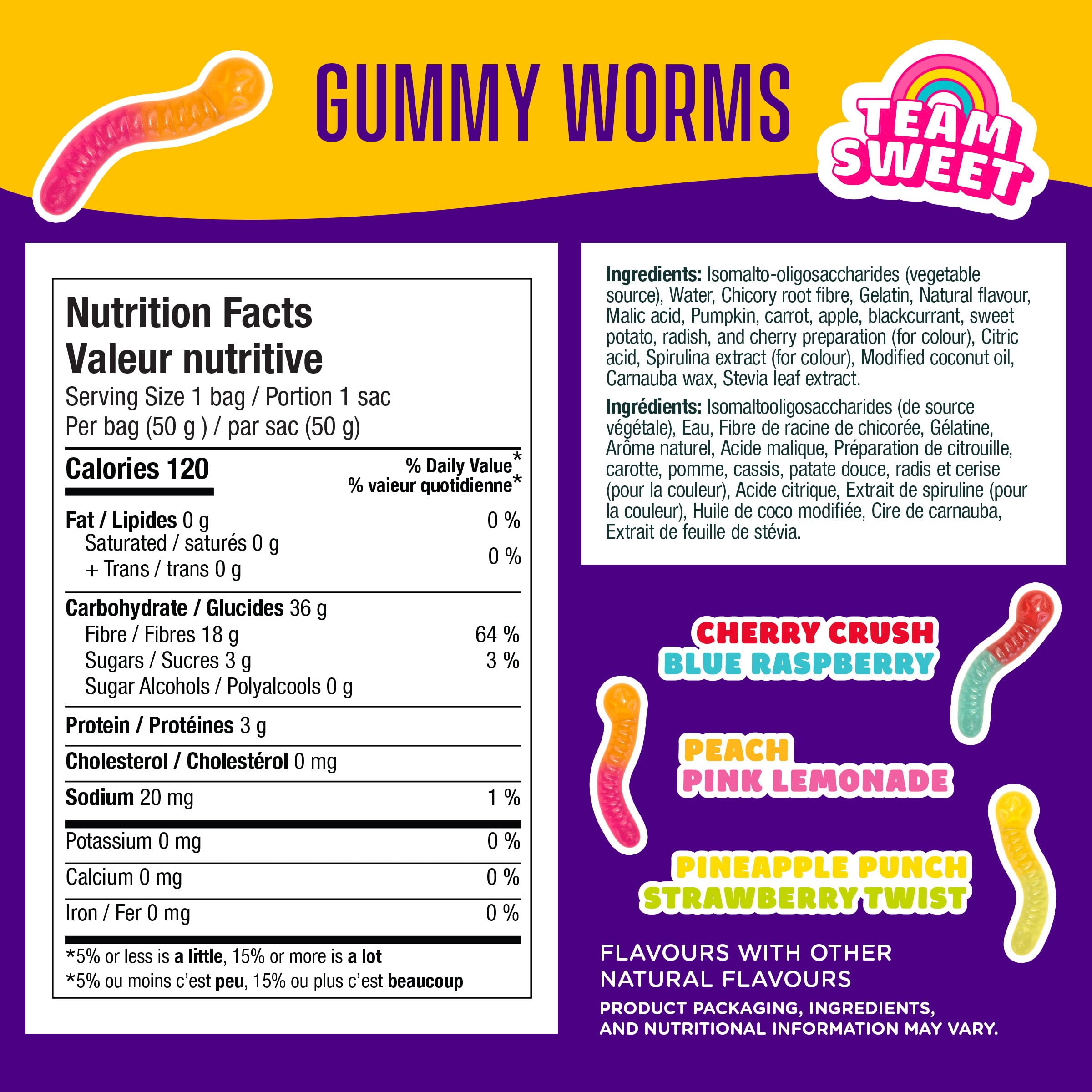 SmartSweets Gummy Worms, Low Sugar Gummy Candy, 50g Bags, 12 Pack 🍁 All In One Marketplace Canada