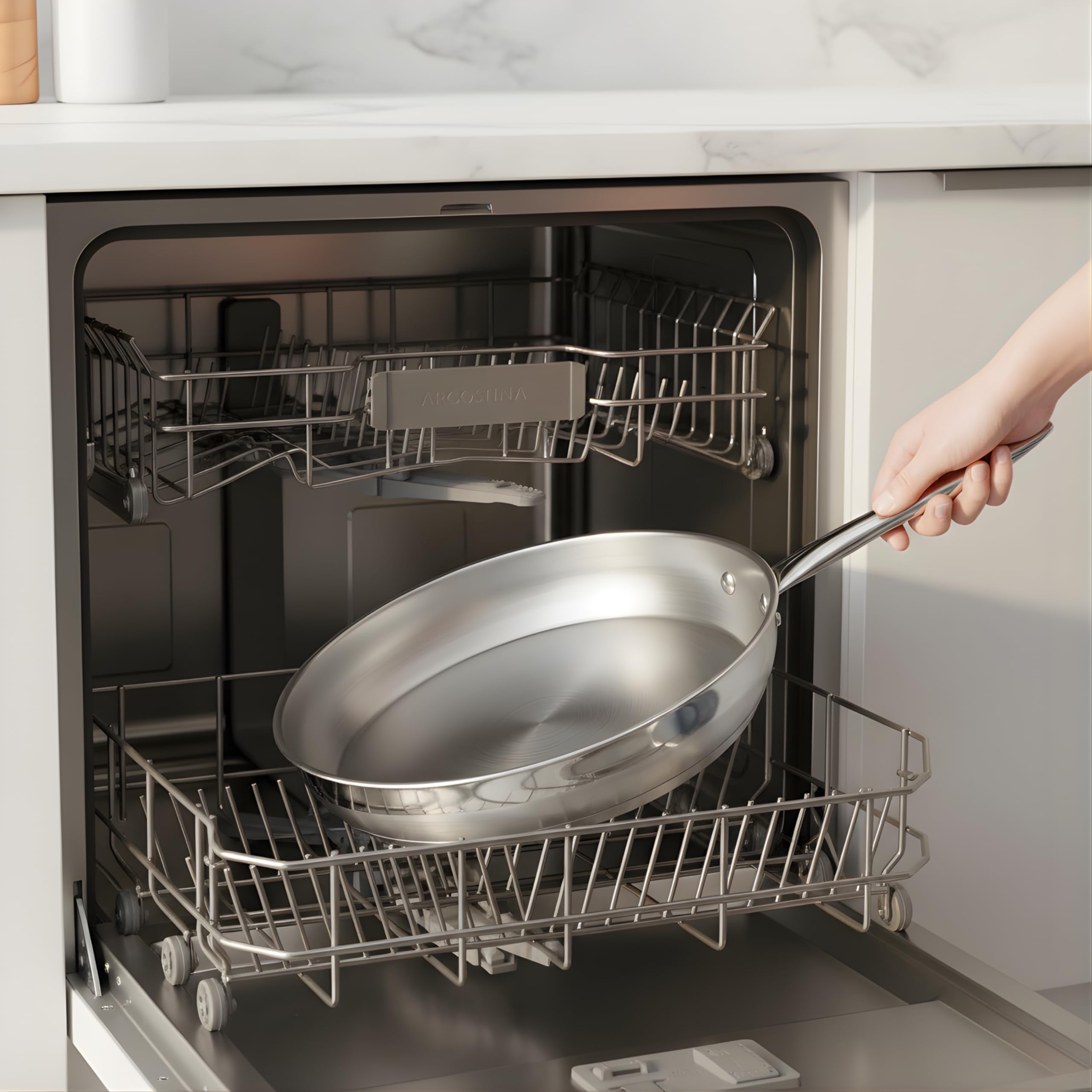 Lagostina Moderna 2 Piece Stainless Steel Pan Set (26cm / 10in and 30cm / 12in), Commercial Capsule Base, Induction Safe Cookware, Dishwasher and Oven Safe up to 400ºF / 204ºF, Silver 🍁 All In One Marketplace Canada