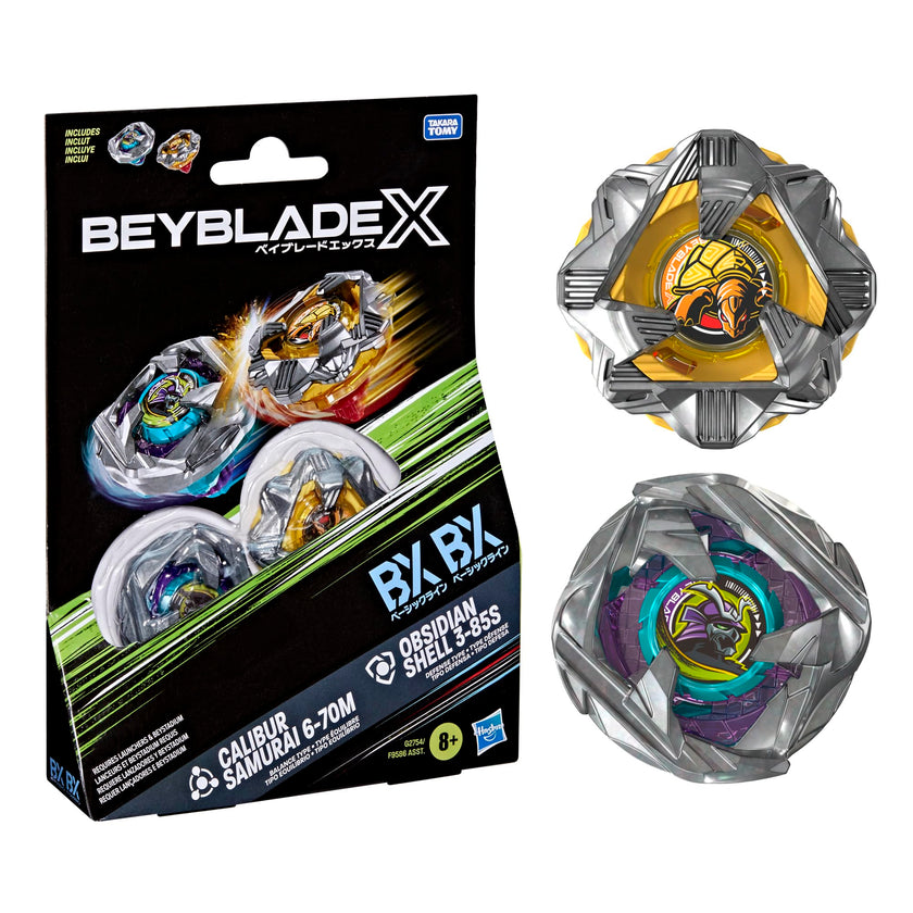 Beyblade X Calibur Samurai 6-70M BX & Obsidian Shell 3-85S BX Takara Tomy Dual Pack Set with 2 Right-Spinning Tops, Battling Tops Game Toys, Ages 8+ 🍁 All In One Marketplace Canada