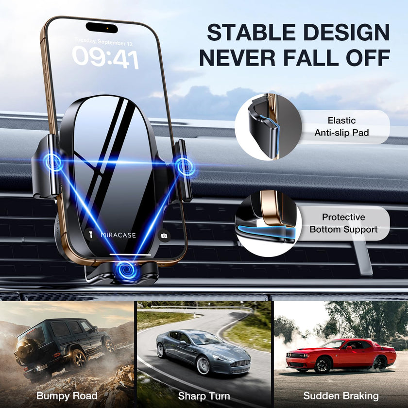 Miracase Phone Holder for Car Vent【2026 Wider Clamp & Metal Hook】 Car Phone Holder Mount for Vent Clip Hand Free Cell Phone Car Mount for iPhone 17 Pro Max 16 15 14 13 12 Samsung S25 Car Accesorries 🍁 All In One Marketplace Canada