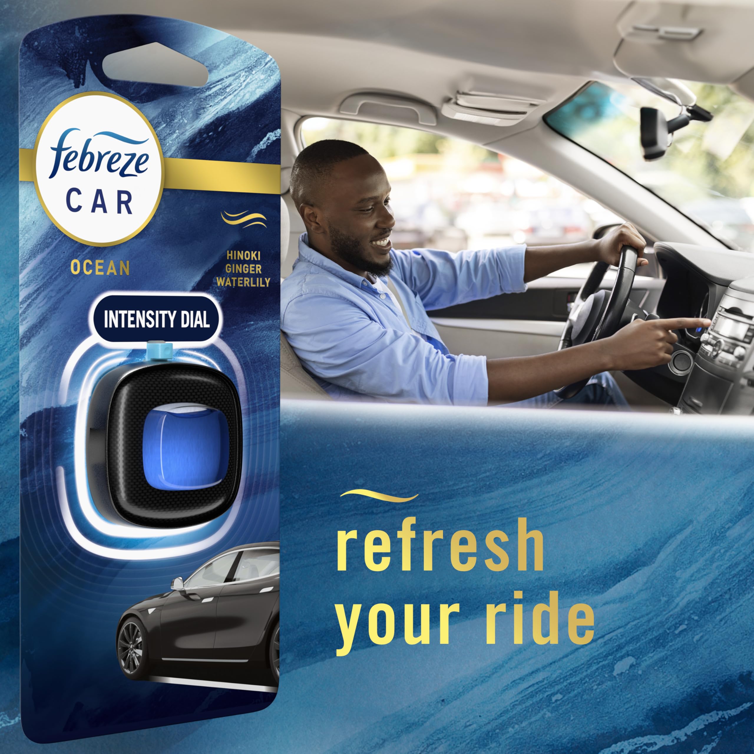 Febreze Car Ocean Scent Air Freshener Vent Clip, 2.2 mL, Pack of 4 🍁 All In One Marketplace Canada