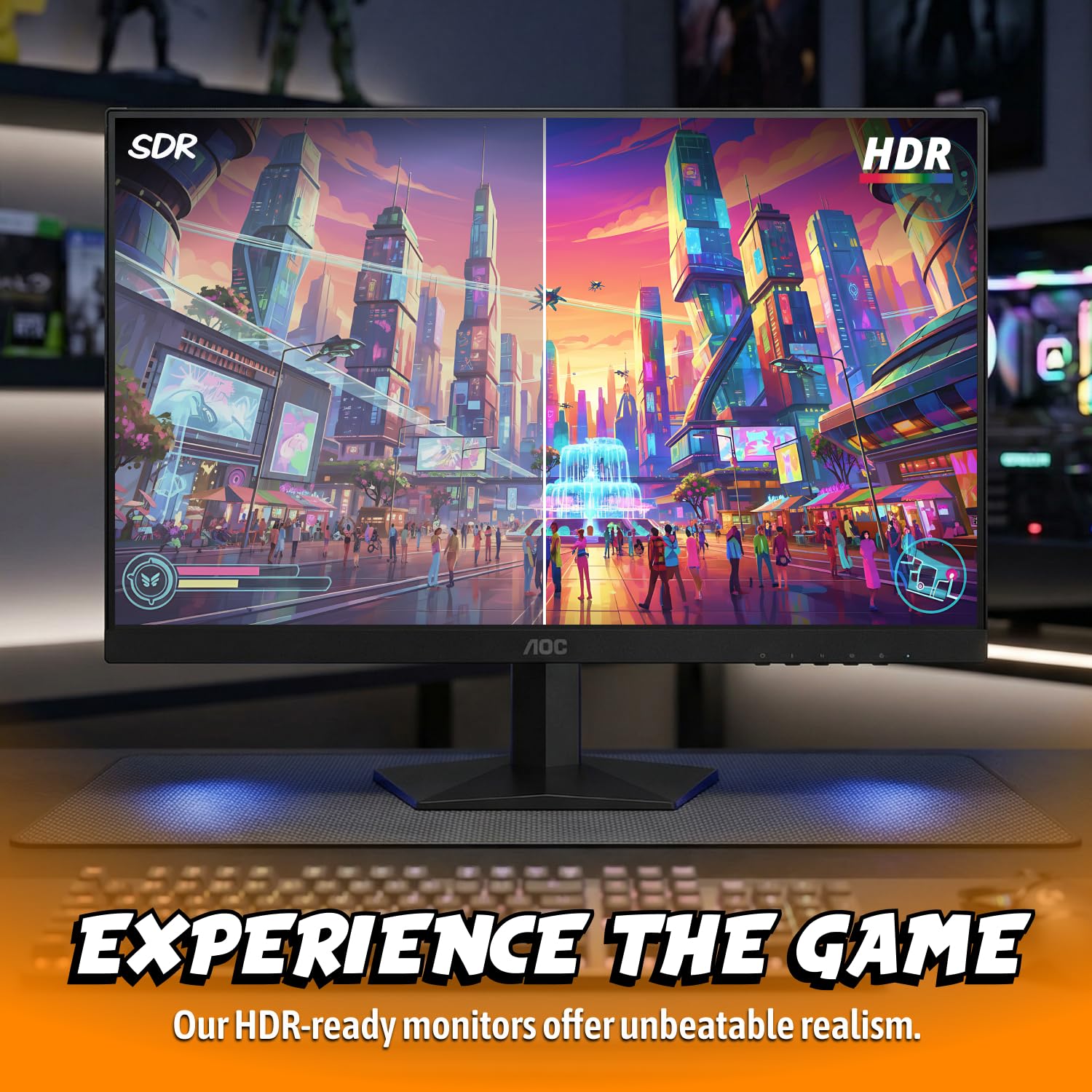 AOC 27 Inch QHD Gaming Monitor 240Hz 0.3ms IPS, 2560x1440, G-Sync Compatible, HDR Ready, DisplayPort 1.4 HDMI 2.0, VESA Mount, 3-Year Zero-Bright-Dot, Q27G41ZE 🍁 All In One Marketplace Canada