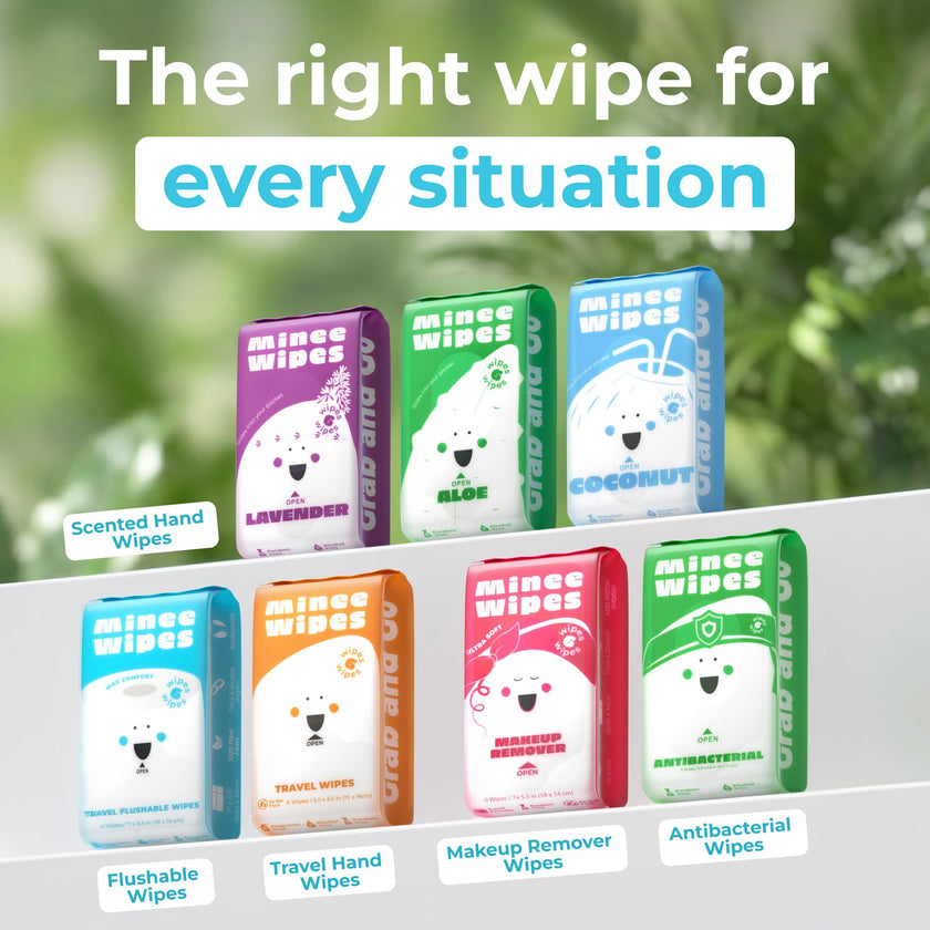 Impossibly Compact Travel Wipes - Skin-Friendly Wet Wipes, Hypoallergenic & Unscented for Adults, Kids & Baby Care - 10 Pack Total 60 Wipes 🍁 All In One Marketplace Canada