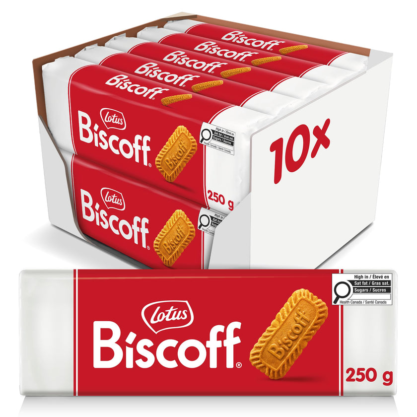 Lotus Biscoff Caramelized Cookies, 10 x 250g Packs – Ingredients from Natural Origins, Vegan, No Colours or Added flavours, 2.5kg 🍁 All In One Marketplace Canada