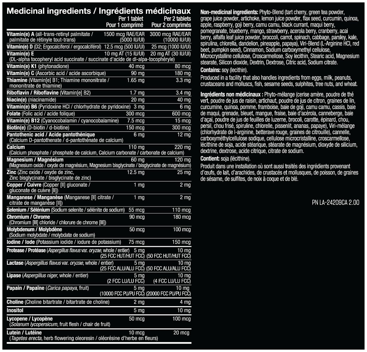 MUTANT Multi Vitamins - Men's Multivitamin for Hardcore Athletes & Body Builders, Supports Muscle Function, Energy Metabolism, Immune Health with 70 Vitamins Minerals Antioxidants (60 Caplets, CA) 🍁 All In One Marketplace Canada
